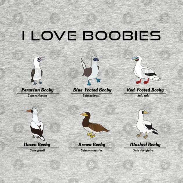 I Love Boobies, Blue Footed Booby Funny by Karlsefni Design